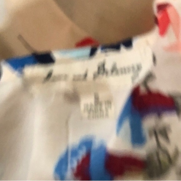 Women’s Jane and Delancey Floral Print V Neck Ruffle Hem Long Sleeve Top Size S - Picture 6 of 6